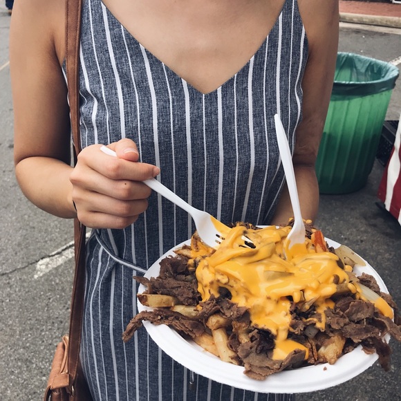 🆕 Jane - Navy + White Striped Slip Dress - Picture 2 of 5